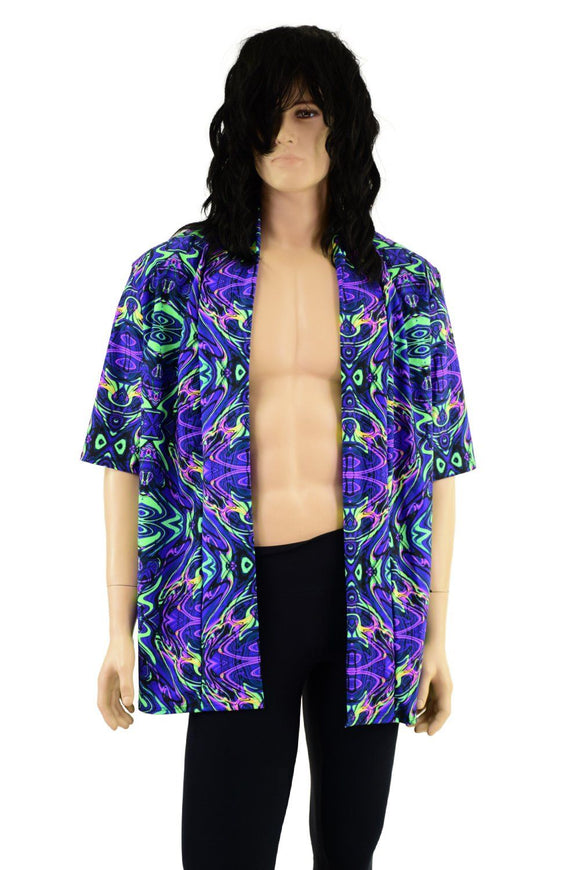 Mens Open Front Nomad Shirt in Neon Melt (Unisex) - Coquetry Clothing