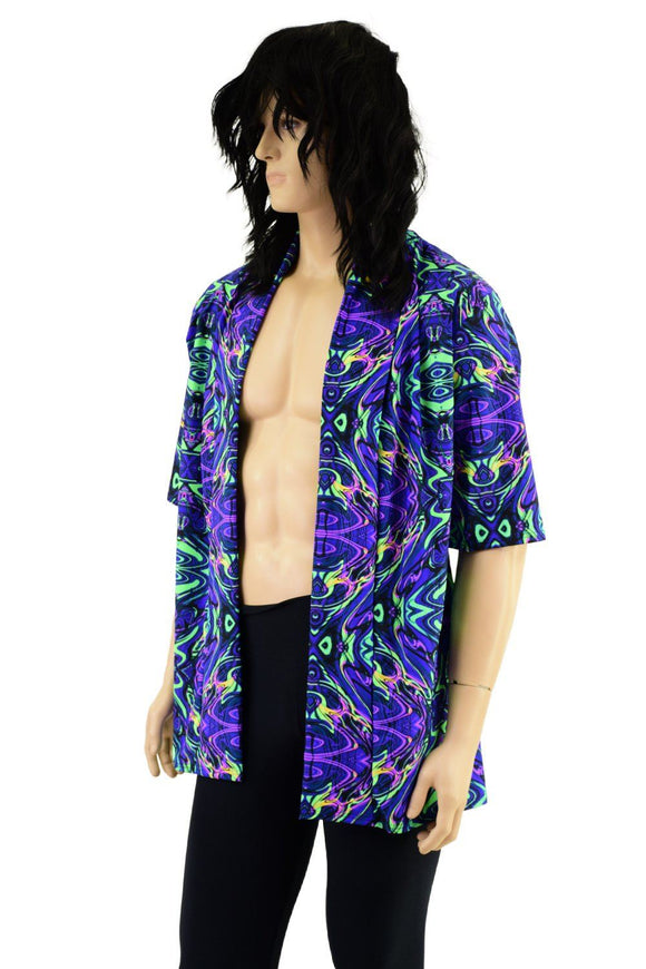 Mens Open Front Nomad Shirt in Neon Melt (Unisex) - Coquetry Clothing