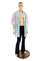 Mens Open Front Nomad Shirt in Rainbow Shattered Glass - Coquetry Clothing