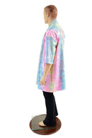 Mens Open Front Nomad Shirt in Rainbow Shattered Glass - Coquetry Clothing