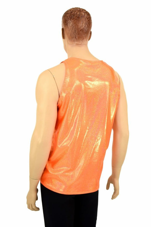 Mens Orange Sparkly Jewel Muscle Tank - Coquetry Clothing