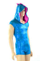 Mens Peacock Blue Dragon Romper - Coquetry Clothing