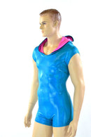 Mens Peacock Blue Dragon Romper - Coquetry Clothing