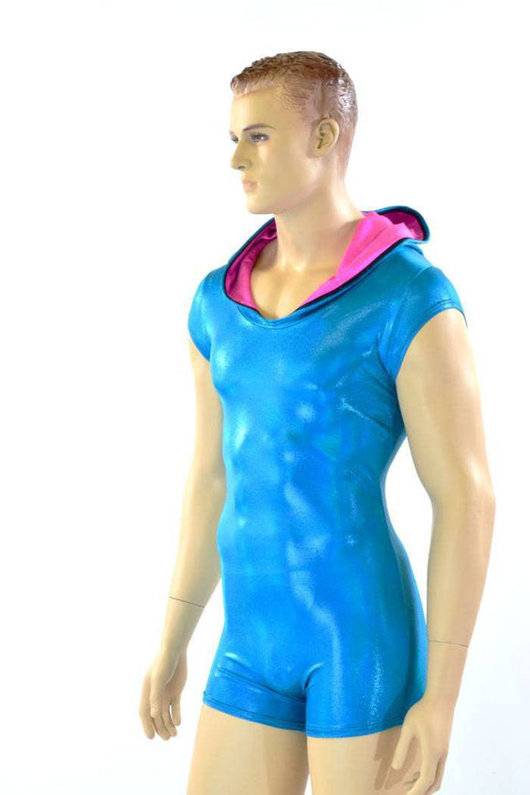 Mens Peacock Blue Dragon Romper - Coquetry Clothing