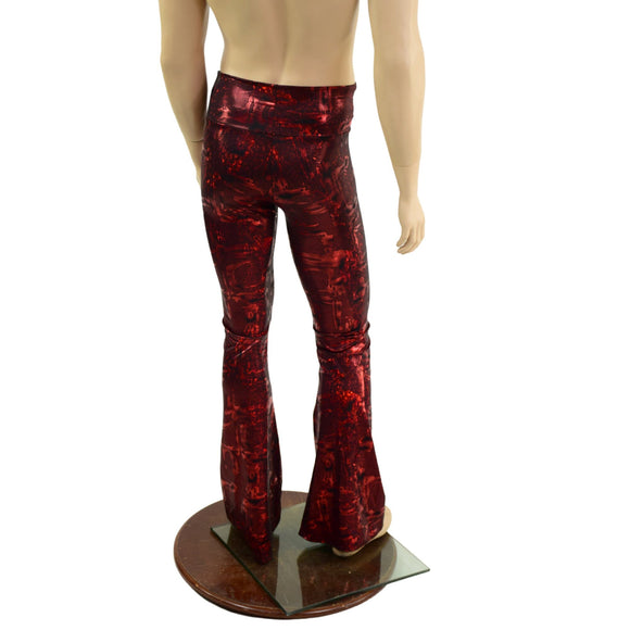 Mens Primeval Red Bootcut Pants - Coquetry Clothing