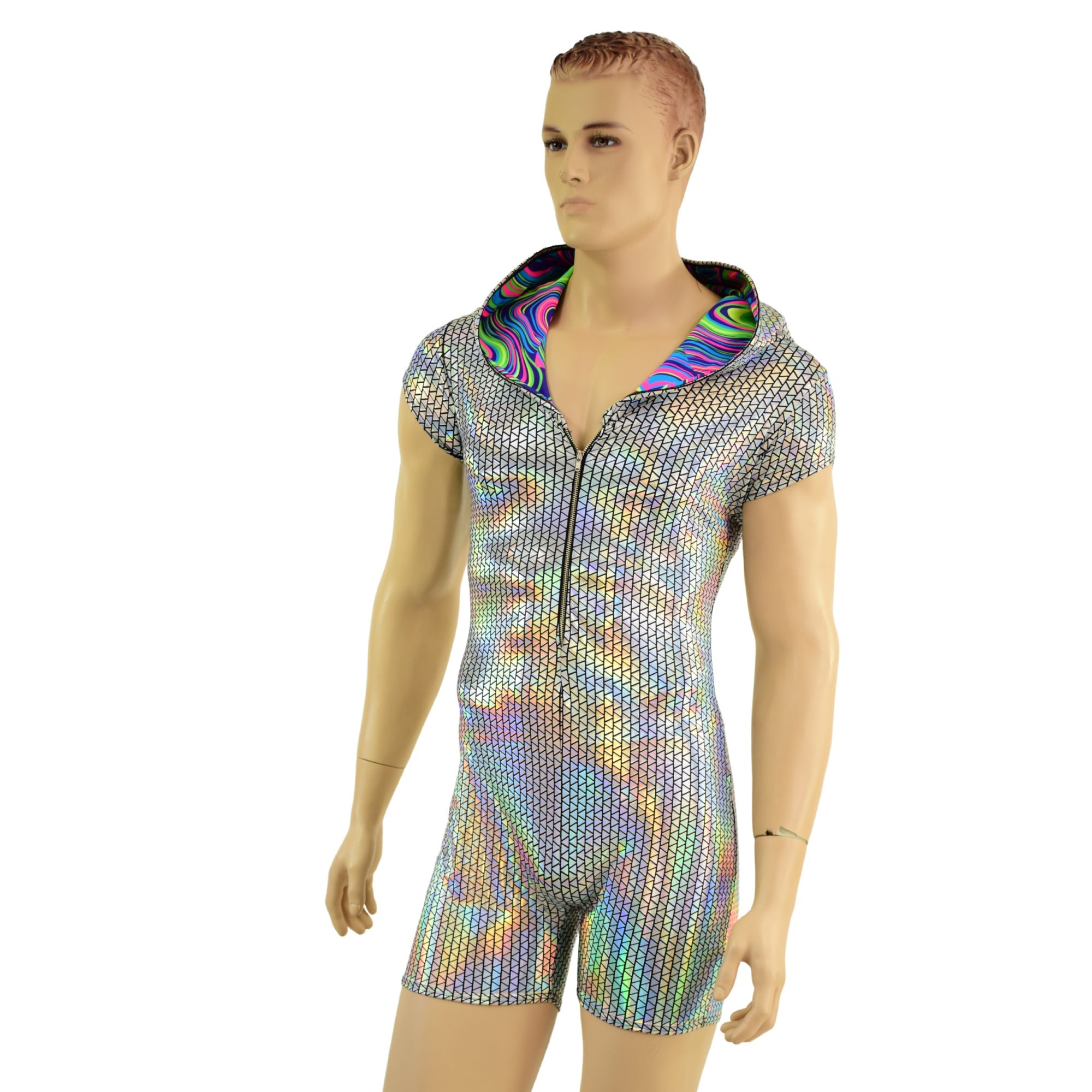 Pvc Rompers Men Mens Prism Romper with Zipper - Coquetry Clothing