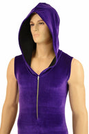 Mens Purple Zipper Catsuit - Coquetry Clothing