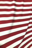 Mens Red and White Stripe Bootcut Pants - Coquetry Clothing