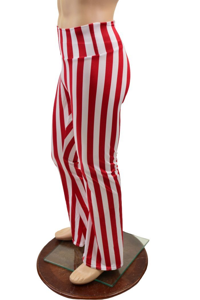 Mens Red and White Stripe Bootcut Pants
