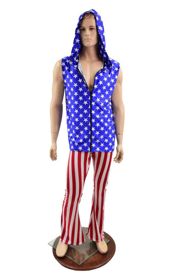 Mens Red and White Stripe Bootcut Pants - 10