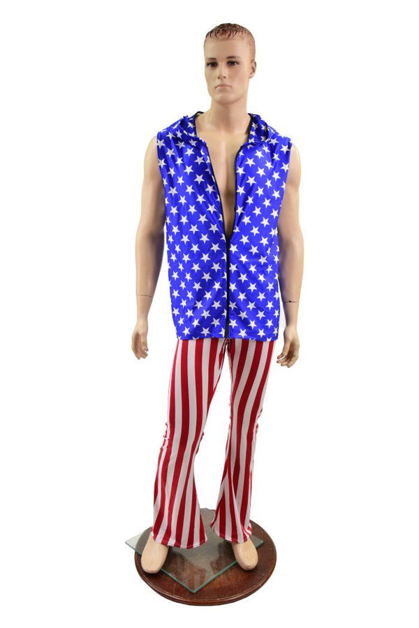 Mens Red and White Stripe Bootcut Pants - 6