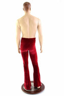 Mens Red Velvet Bootcut Pants - 3