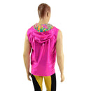 Mens Reversible Fully Lined Zipper Front Hooded Vest with Pockets - Coquetry Clothing