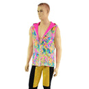 Mens Reversible Fully Lined Zipper Front Hooded Vest with Pockets - Coquetry Clothing
