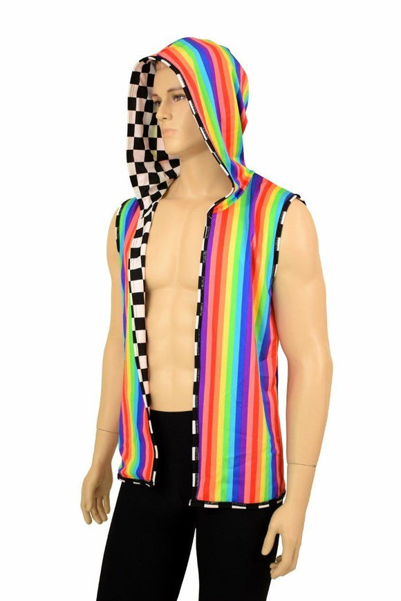 Mens Reversible Hooded Vest - Coquetry Clothing