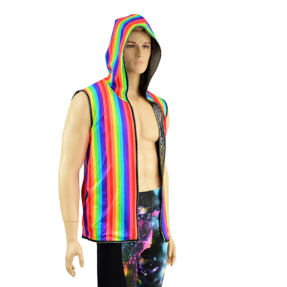 Mens Reversible Hooded Vest - Coquetry Clothing