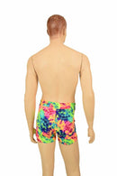 Mens "Rio" Midrise Shorts in Acid Splash - Coquetry Clothing