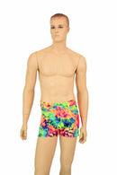 Mens "Rio" Midrise Shorts in Acid Splash - Coquetry Clothing