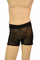 Mens "Rio" Midrise Shorts in Black Mesh - Coquetry Clothing