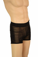 Mens "Rio" Midrise Shorts in Black Mesh - Coquetry Clothing