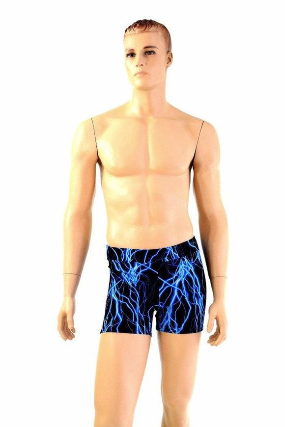 Mens "Rio" Midrise Shorts in Blue Lightning - Coquetry Clothing