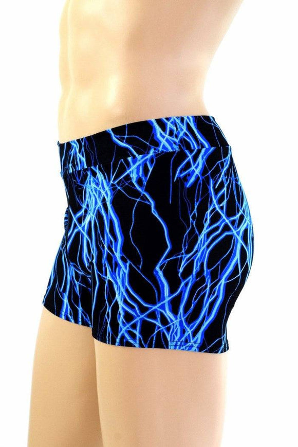 Mens "Rio" Midrise Shorts in Blue Lightning - Coquetry Clothing