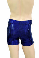 Mens "Rio" Midrise Shorts in Blue Sparkly Jewel - Coquetry Clothing