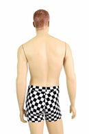Mens "Rio" Midrise Shorts in Check Print - Coquetry Clothing