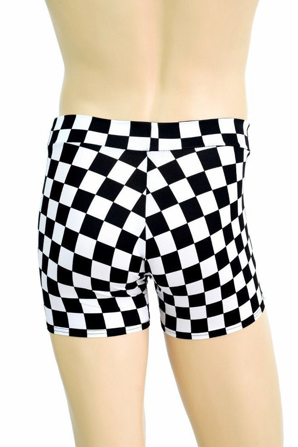 Mens "Rio" Midrise Shorts in Check Print - Coquetry Clothing