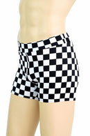 Mens "Rio" Midrise Shorts in Check Print - Coquetry Clothing