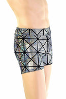 Mens "Rio" Midrise Shorts in Silver Cracked Tile - Coquetry Clothing