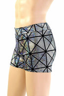 Mens "Rio" Midrise Shorts in Silver Cracked Tile - Coquetry Clothing