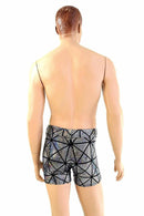 Mens "Rio" Midrise Shorts in Silver Cracked Tile - Coquetry Clothing