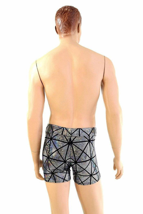 Mens "Rio" Midrise Shorts in Silver Cracked Tile - Coquetry Clothing