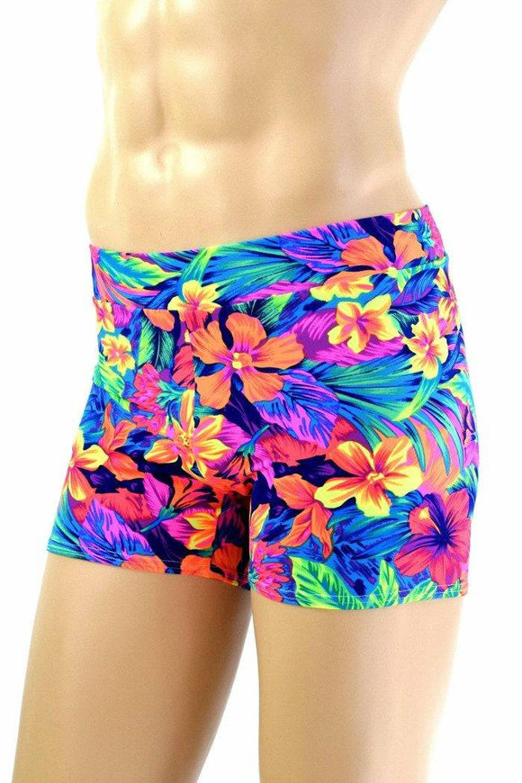Mens "Rio" Midrise Shorts in Tahitian Floral - Coquetry Clothing