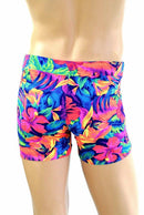Mens "Rio" Midrise Shorts in Tahitian Floral - Coquetry Clothing