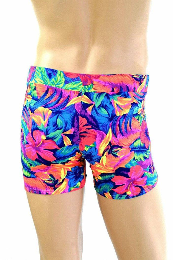 Mens "Rio" Midrise Shorts in Tahitian Floral - Coquetry Clothing
