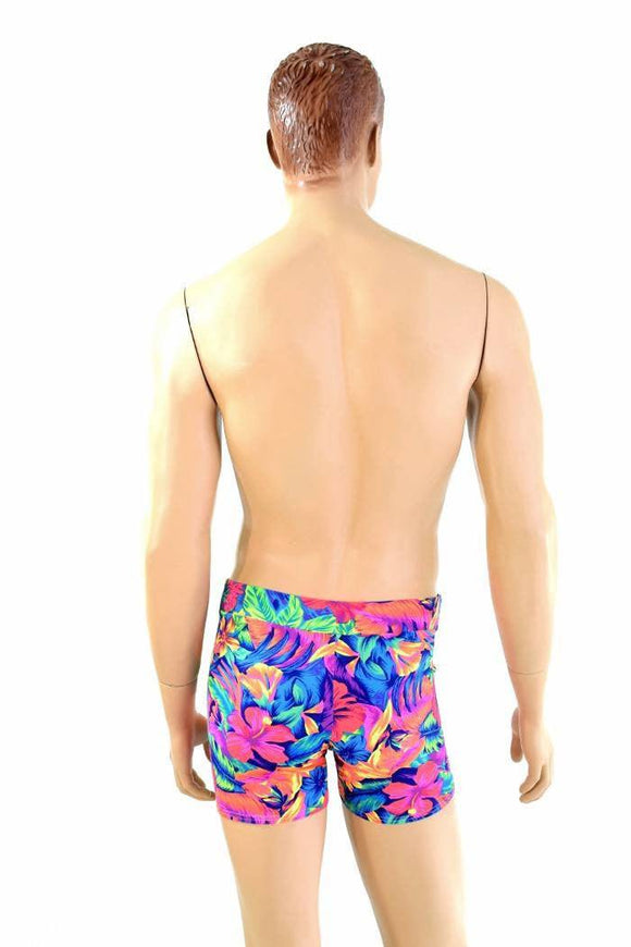 Mens "Rio" Midrise Shorts in Tahitian Floral - Coquetry Clothing