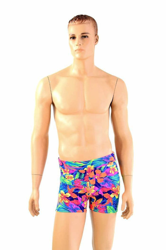 Mens "Rio" Midrise Shorts in Tahitian Floral - Coquetry Clothing