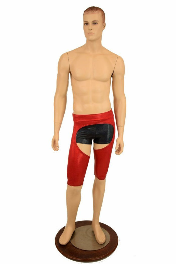 Mens "Sahara" Shorts Chaps in Red Sparkly - Coquetry Clothing