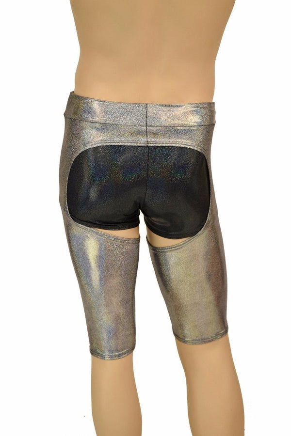 Mens "Sahara" Shorts Chaps in Silver Holo - 4