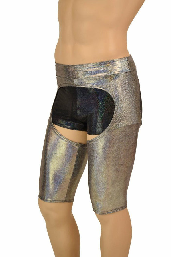 Mens "Sahara" Shorts Chaps in Silver Holo - 5