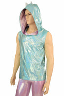 Mens Seafoam & Lilac Dragon Hoodie - Coquetry Clothing