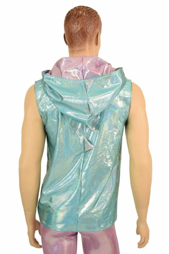 Mens Seafoam & Lilac Dragon Hoodie - Coquetry Clothing
