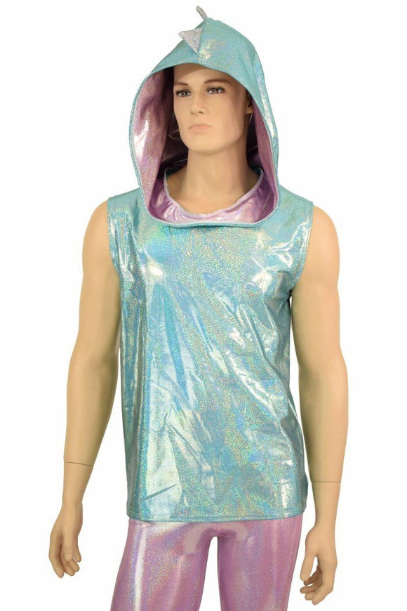 Mens Seafoam & Lilac Dragon Hoodie - Coquetry Clothing