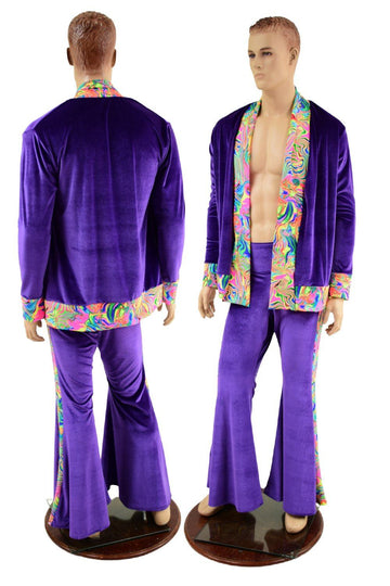 Mens Side Panel Solar Flares and Not - A - Cardigan Set - Coquetry Clothing