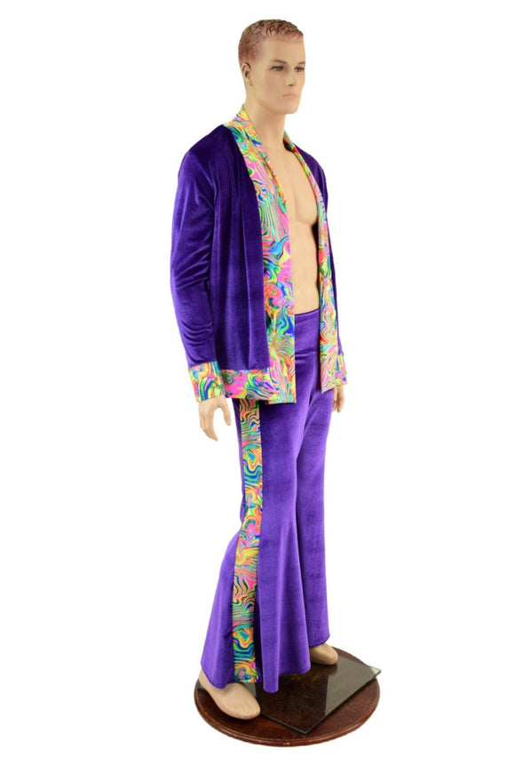 Mens Side Panel Solar Flares and Not - A - Cardigan Set - Coquetry Clothing