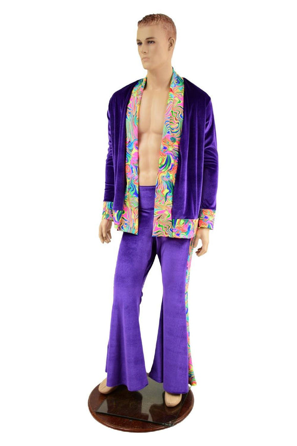 Mens Side Panel Solar Flares and Not - A - Cardigan Set - Coquetry Clothing