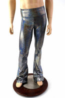 Mens Silver Holographic Bootcut Leggings - Coquetry Clothing