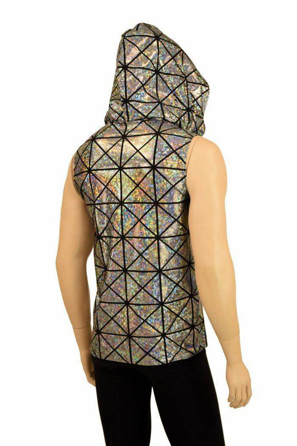 Mens Silver Holographic Hoodie - Coquetry Clothing